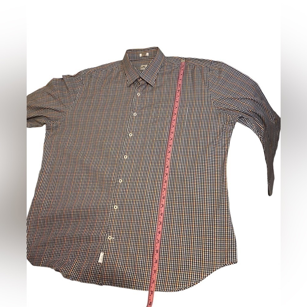 Peter Millar Plaid Button down long sleeve Dress Shirt Mens size XL - Picture 5 of 8